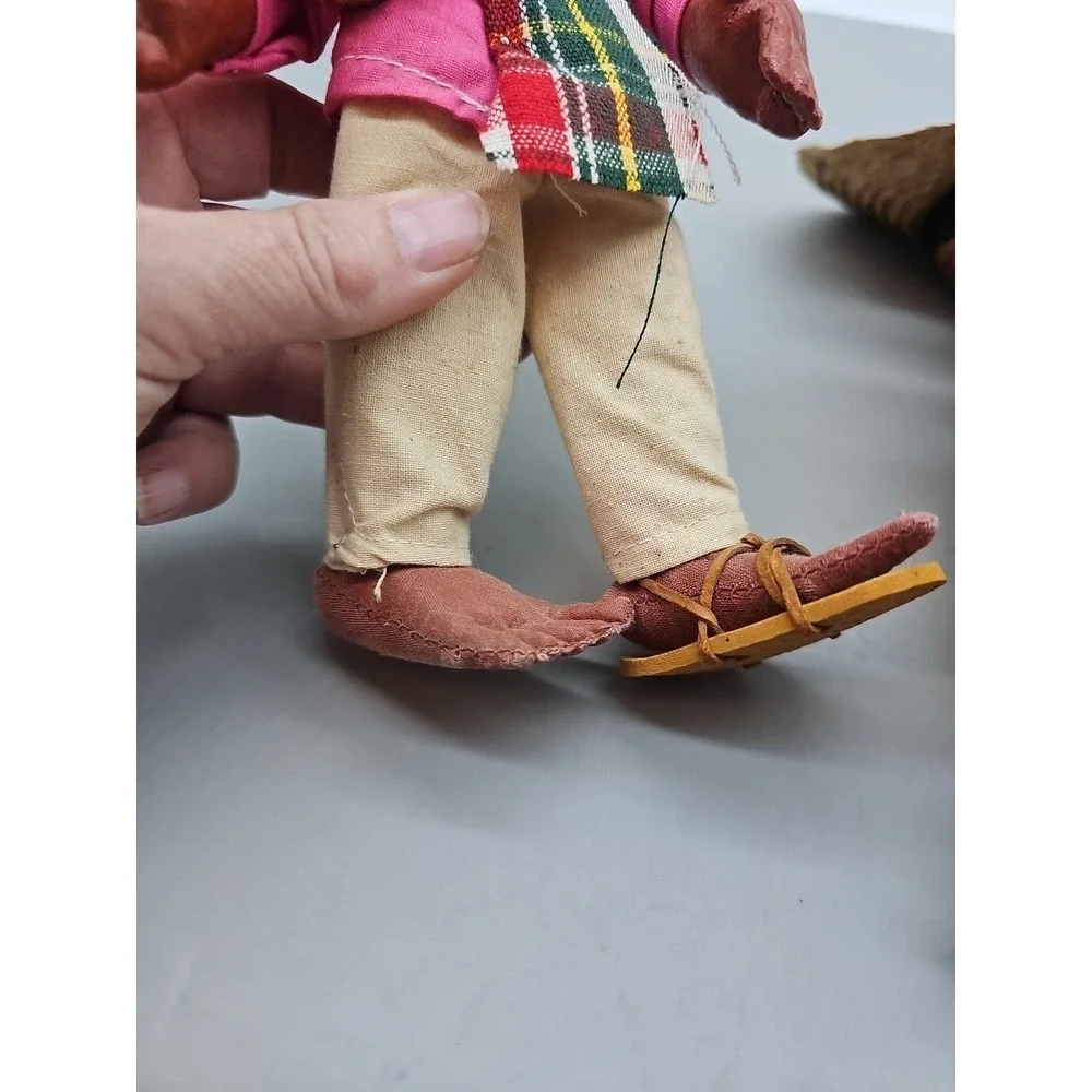 Vintage Mexican Folk Art Oil Cloth Peasant 10